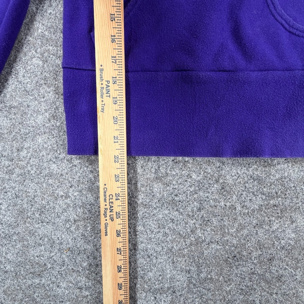 Adidas Hoodie Womens Small Purple Graphic Print Fleece Lined Rib Trim Athleisure - Picture 13 of 15